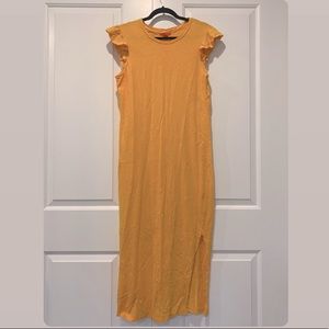 Yellow Ruffle Sleeve Dress
